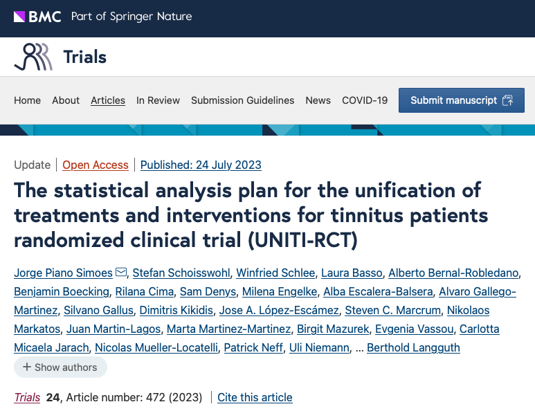 UNITI statistical analysis plan